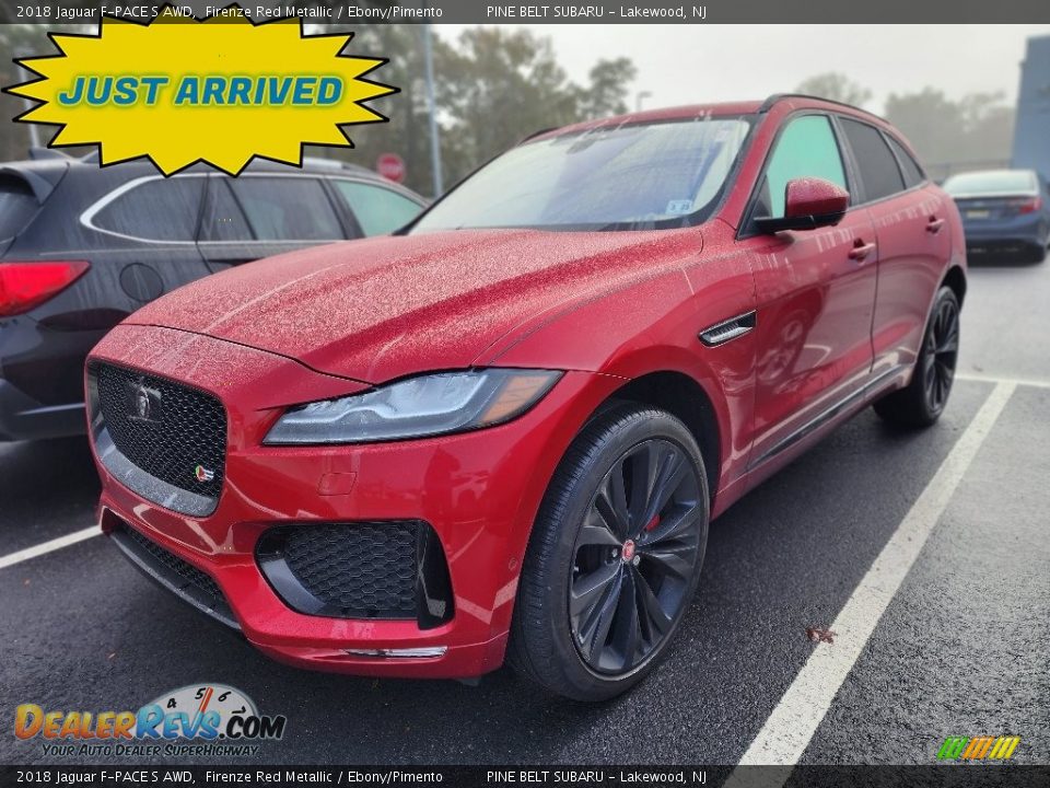 2018 Jaguar F-PACE S AWD Firenze Red Metallic / Ebony/Pimento Photo #1