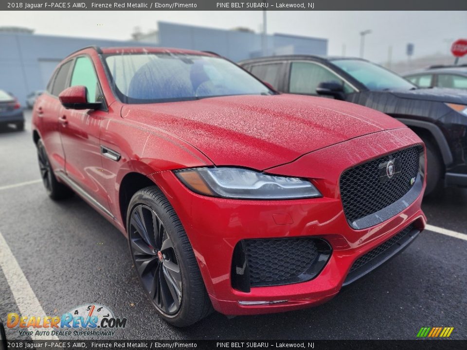 2018 Jaguar F-PACE S AWD Firenze Red Metallic / Ebony/Pimento Photo #3