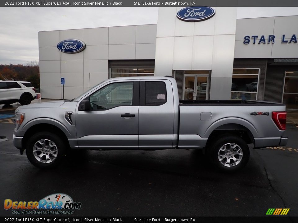 2022 Ford F150 XLT SuperCab 4x4 Iconic Silver Metallic / Black Photo #2