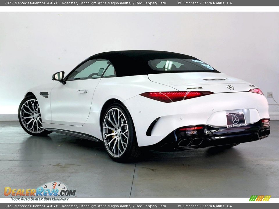 2022 Mercedes-Benz SL AMG 63 Roadster Moonlight White Magno (Matte) / Red Pepper/Black Photo #2