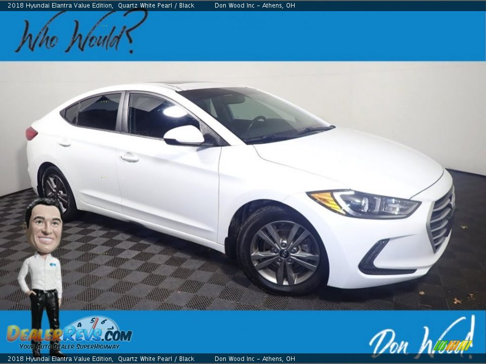 2018 Hyundai Elantra Value Edition Quartz White Pearl / Black Photo #1