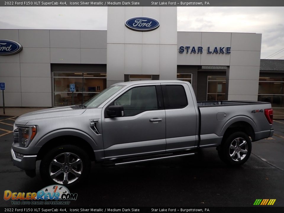 2022 Ford F150 XLT SuperCab 4x4 Iconic Silver Metallic / Medium Dark Slate Photo #1