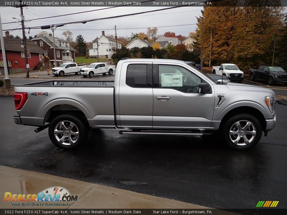 2022 Ford F150 XLT SuperCab 4x4 Iconic Silver Metallic / Medium Dark Slate Photo #6