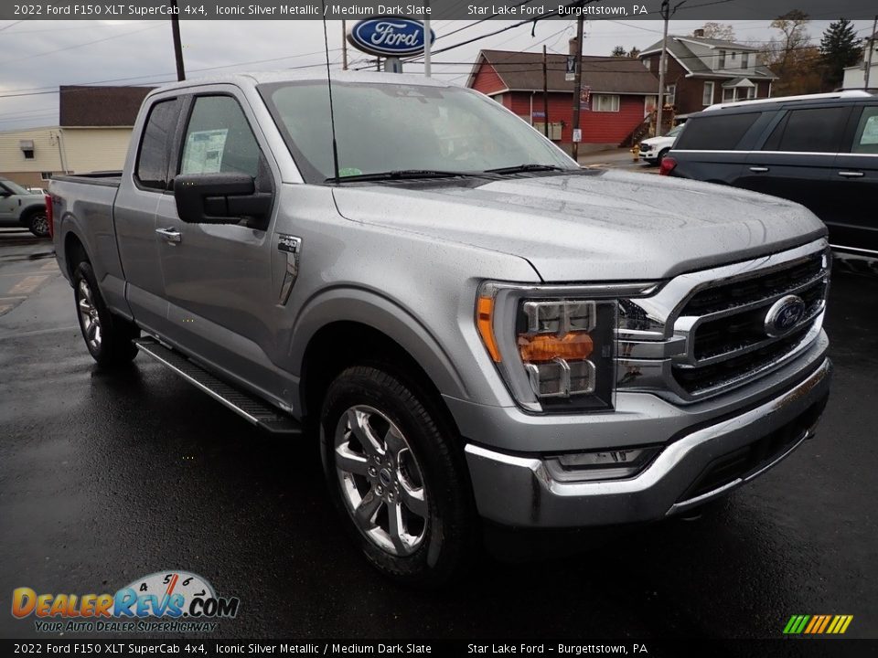 2022 Ford F150 XLT SuperCab 4x4 Iconic Silver Metallic / Medium Dark Slate Photo #7