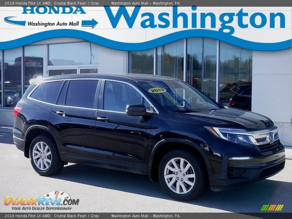 2019 Honda Pilot LX AWD Crystal Black Pearl / Gray Photo #1