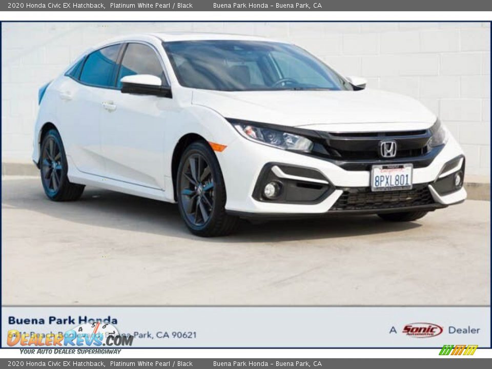 2020 Honda Civic EX Hatchback Platinum White Pearl / Black Photo #1