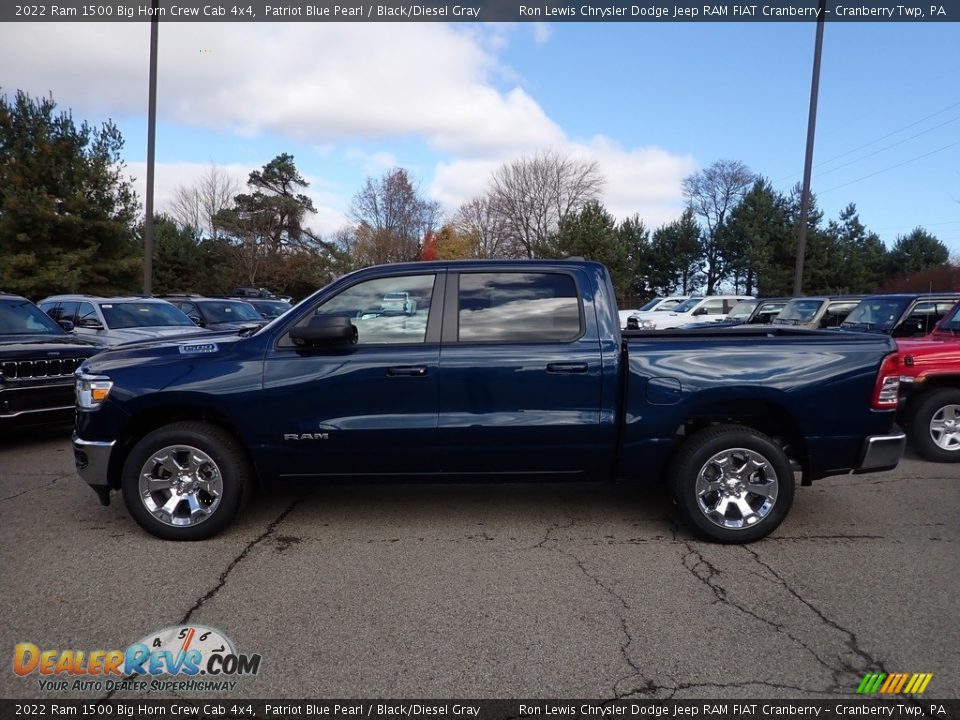 2022 Ram 1500 Big Horn Crew Cab 4x4 Patriot Blue Pearl / Black/Diesel Gray Photo #2