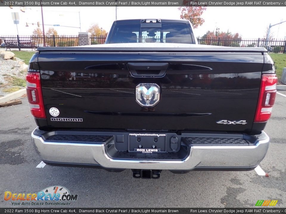 2022 Ram 3500 Big Horn Crew Cab 4x4 Diamond Black Crystal Pearl / Black/Light Mountain Brown Photo #4