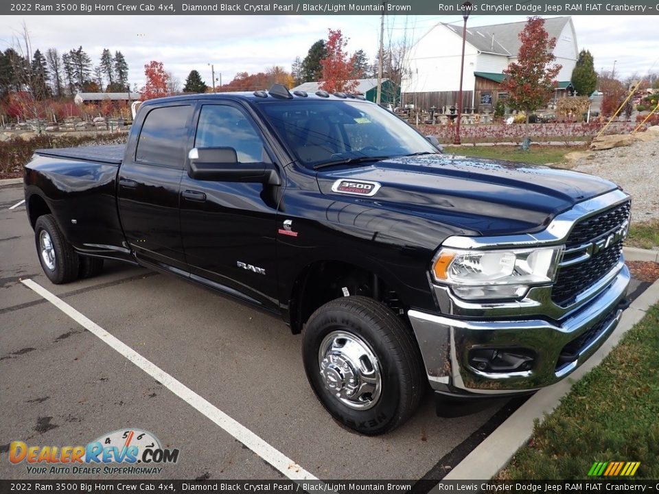 2022 Ram 3500 Big Horn Crew Cab 4x4 Diamond Black Crystal Pearl / Black/Light Mountain Brown Photo #7