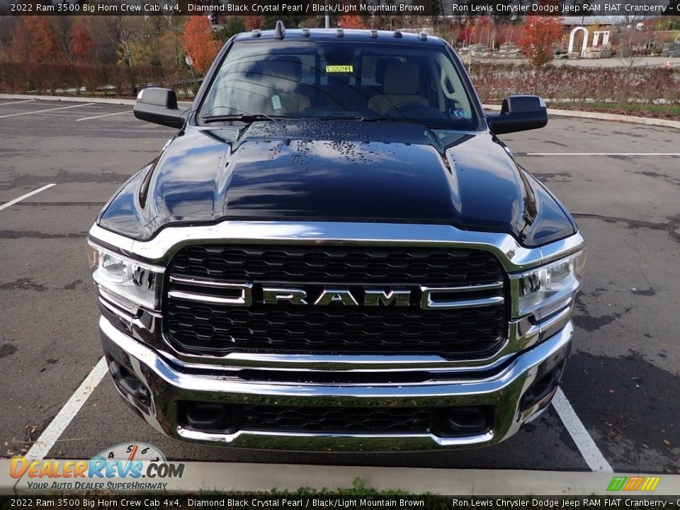 2022 Ram 3500 Big Horn Crew Cab 4x4 Diamond Black Crystal Pearl / Black/Light Mountain Brown Photo #8