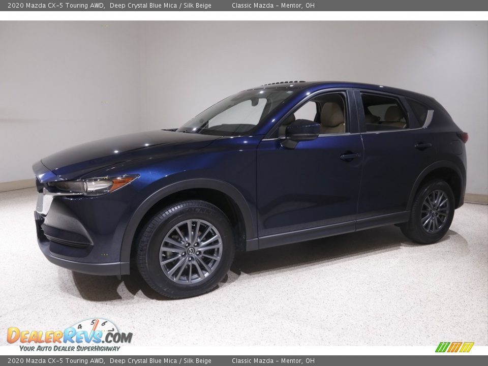 2020 Mazda CX-5 Touring AWD Deep Crystal Blue Mica / Silk Beige Photo #3