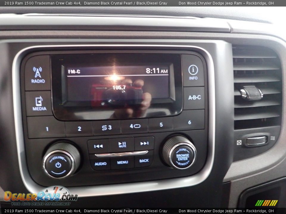 2019 Ram 1500 Tradesman Crew Cab 4x4 Diamond Black Crystal Pearl / Black/Diesel Gray Photo #2