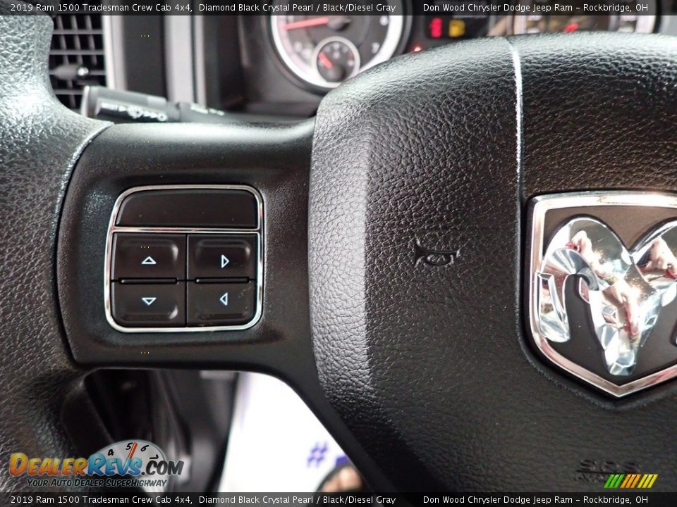 2019 Ram 1500 Tradesman Crew Cab 4x4 Diamond Black Crystal Pearl / Black/Diesel Gray Photo #16