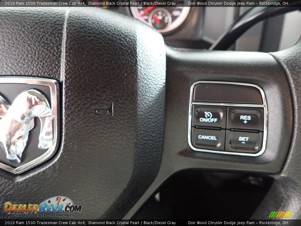 2019 Ram 1500 Tradesman Crew Cab 4x4 Diamond Black Crystal Pearl / Black/Diesel Gray Photo #17