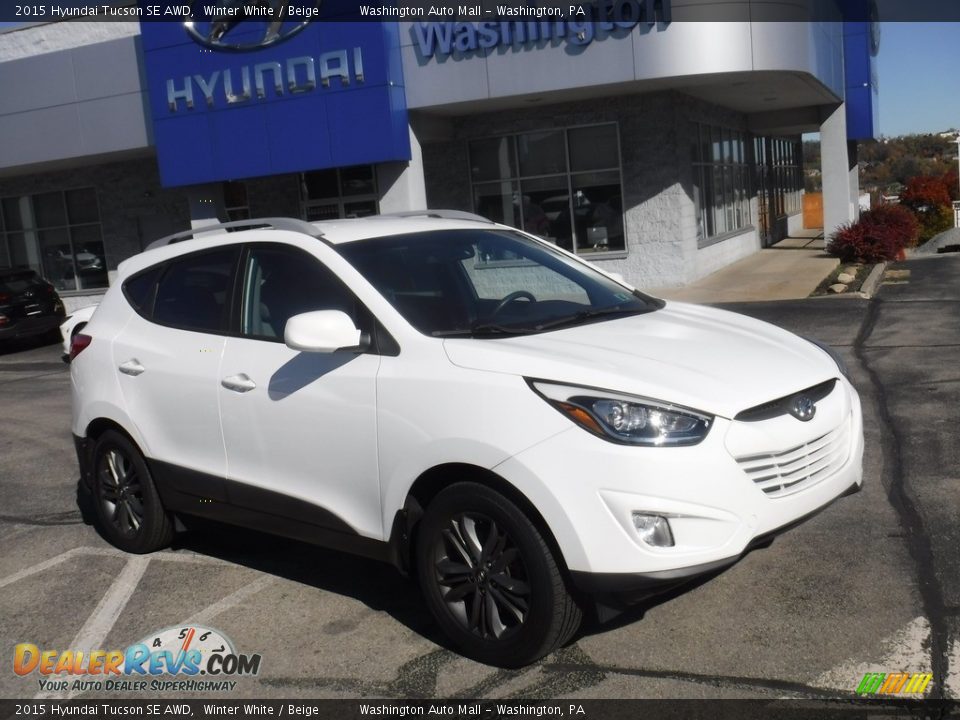 2015 Hyundai Tucson SE AWD Winter White / Beige Photo #1