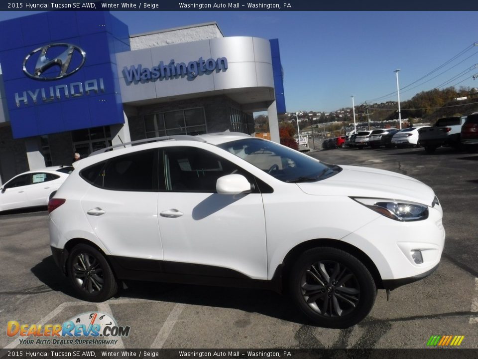 2015 Hyundai Tucson SE AWD Winter White / Beige Photo #2