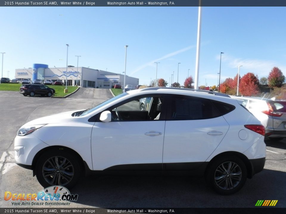 2015 Hyundai Tucson SE AWD Winter White / Beige Photo #6