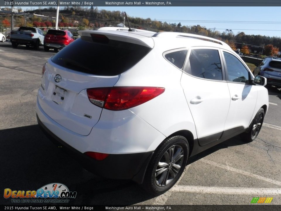 2015 Hyundai Tucson SE AWD Winter White / Beige Photo #8