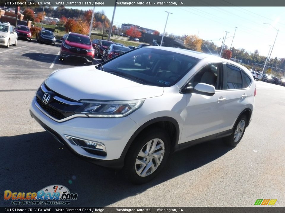 2016 Honda CR-V EX AWD White Diamond Pearl / Beige Photo #4