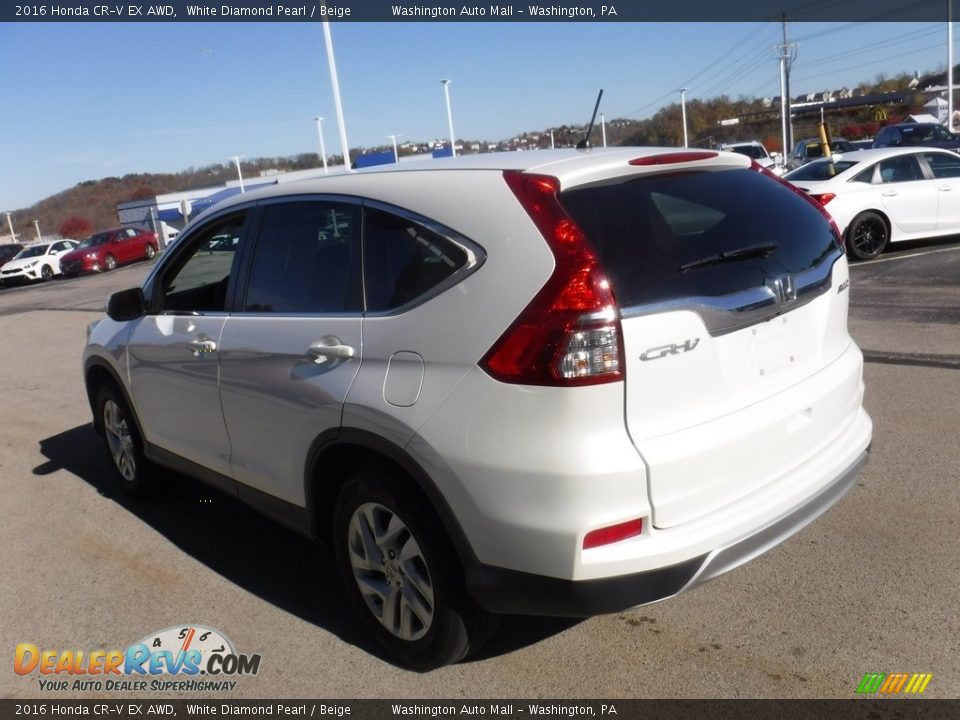 2016 Honda CR-V EX AWD White Diamond Pearl / Beige Photo #6