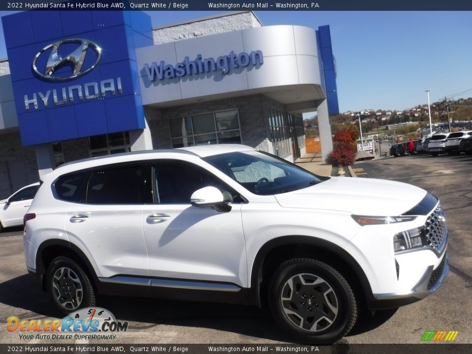 2022 Hyundai Santa Fe Hybrid Blue AWD Quartz White / Beige Photo #2