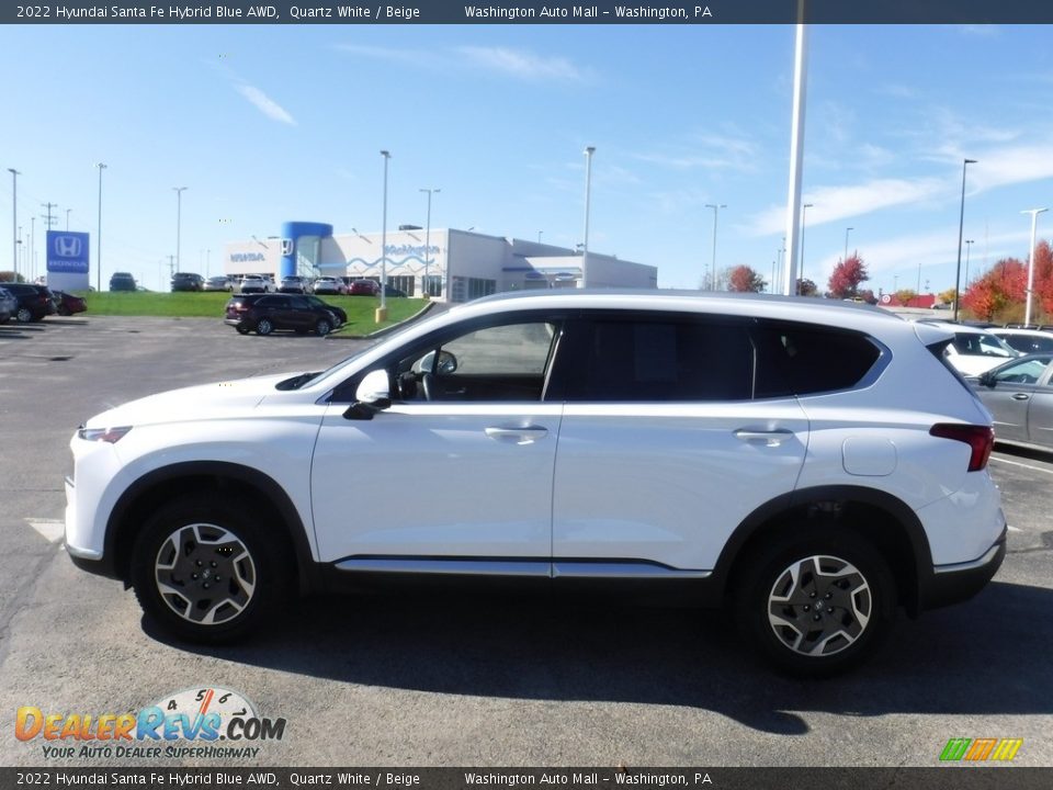 2022 Hyundai Santa Fe Hybrid Blue AWD Quartz White / Beige Photo #7