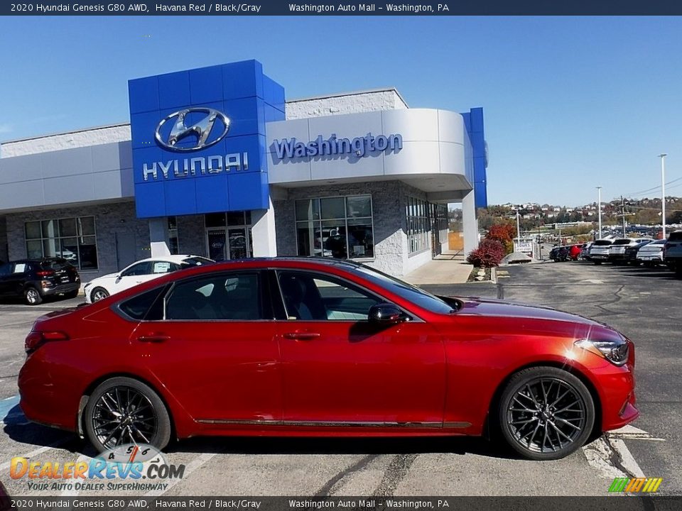 2020 Hyundai Genesis G80 AWD Havana Red / Black/Gray Photo #2