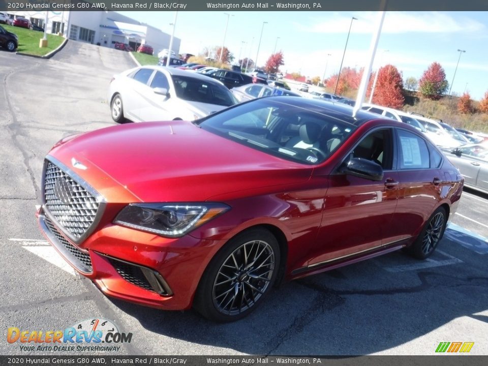 2020 Hyundai Genesis G80 AWD Havana Red / Black/Gray Photo #7