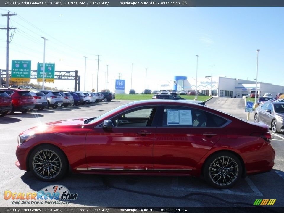 2020 Hyundai Genesis G80 AWD Havana Red / Black/Gray Photo #8