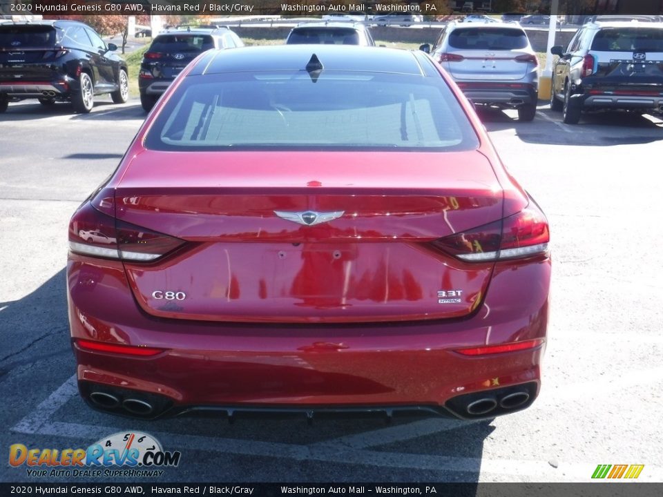 2020 Hyundai Genesis G80 AWD Havana Red / Black/Gray Photo #9