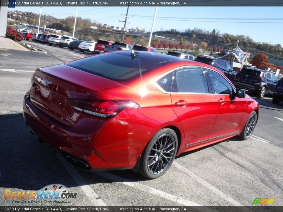 2020 Hyundai Genesis G80 AWD Havana Red / Black/Gray Photo #10