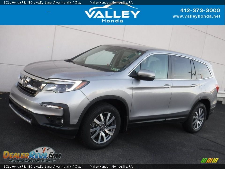 2021 Honda Pilot EX-L AWD Lunar Silver Metallic / Gray Photo #1