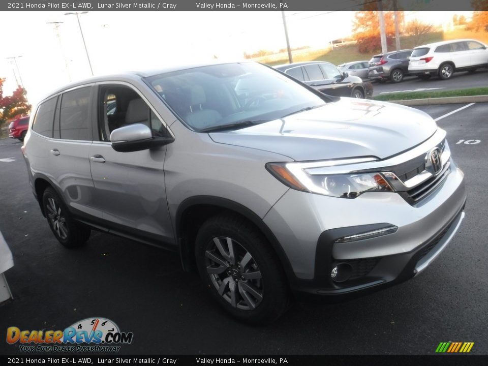 2021 Honda Pilot EX-L AWD Lunar Silver Metallic / Gray Photo #6