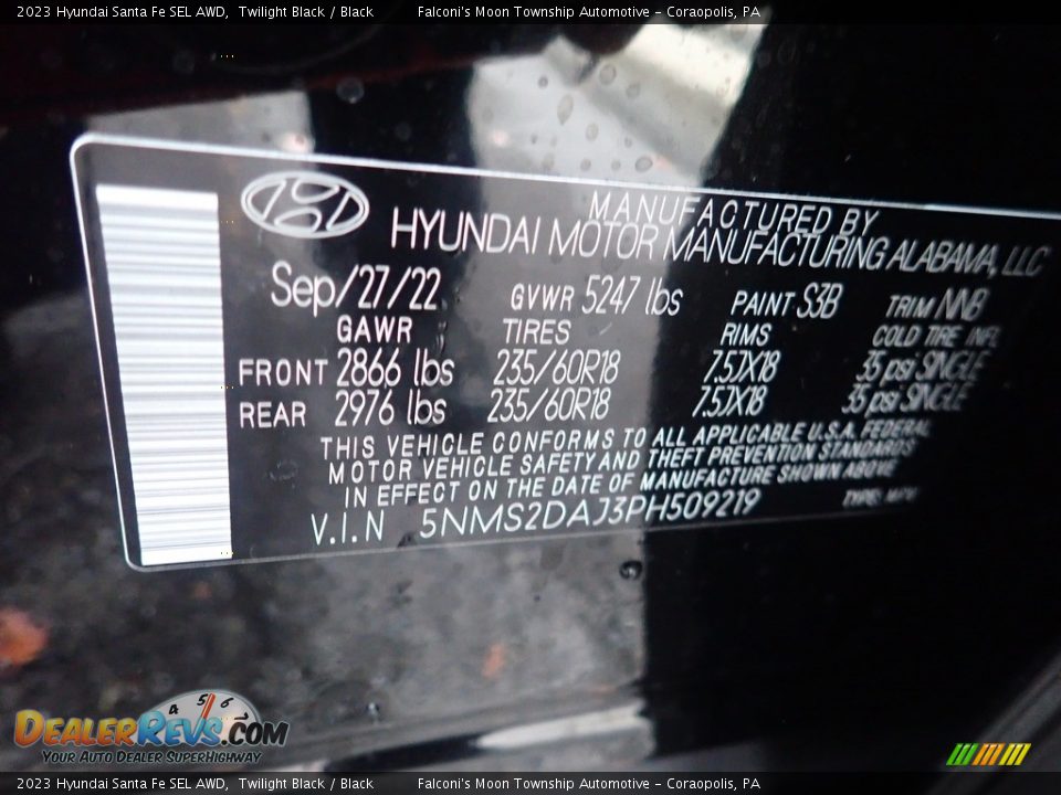 2023 Hyundai Santa Fe SEL AWD Twilight Black / Black Photo #18