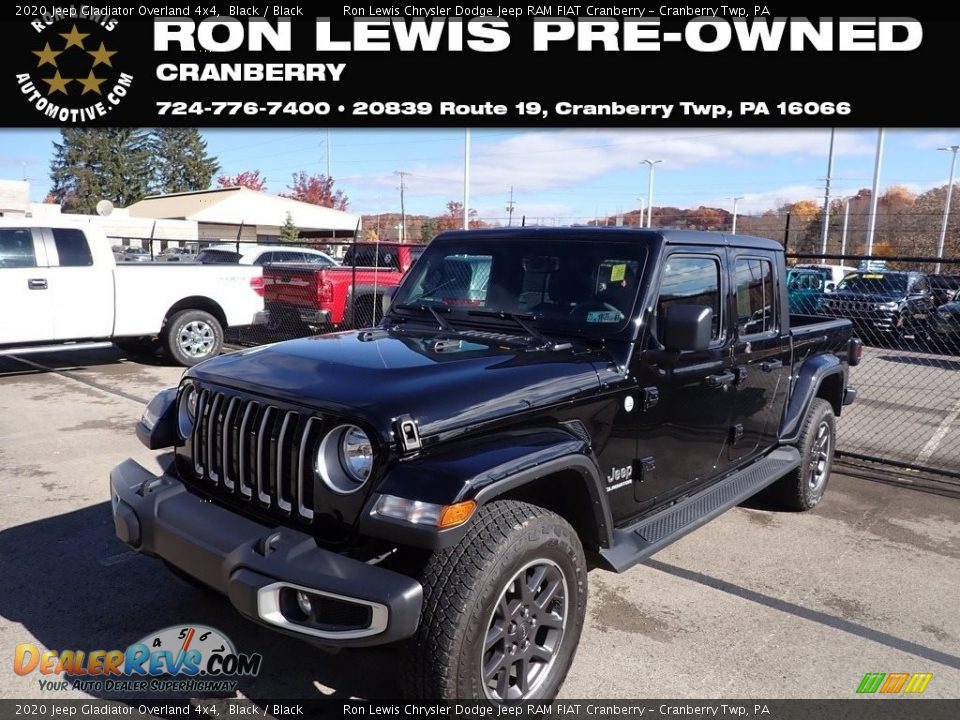 2020 Jeep Gladiator Overland 4x4 Black / Black Photo #1