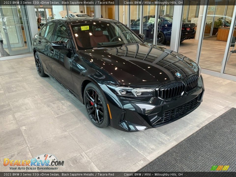 2023 BMW 3 Series 330i xDrive Sedan Black Sapphire Metallic / Tacora Red Photo #1