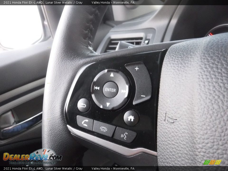 2021 Honda Pilot EX-L AWD Lunar Silver Metallic / Gray Photo #25