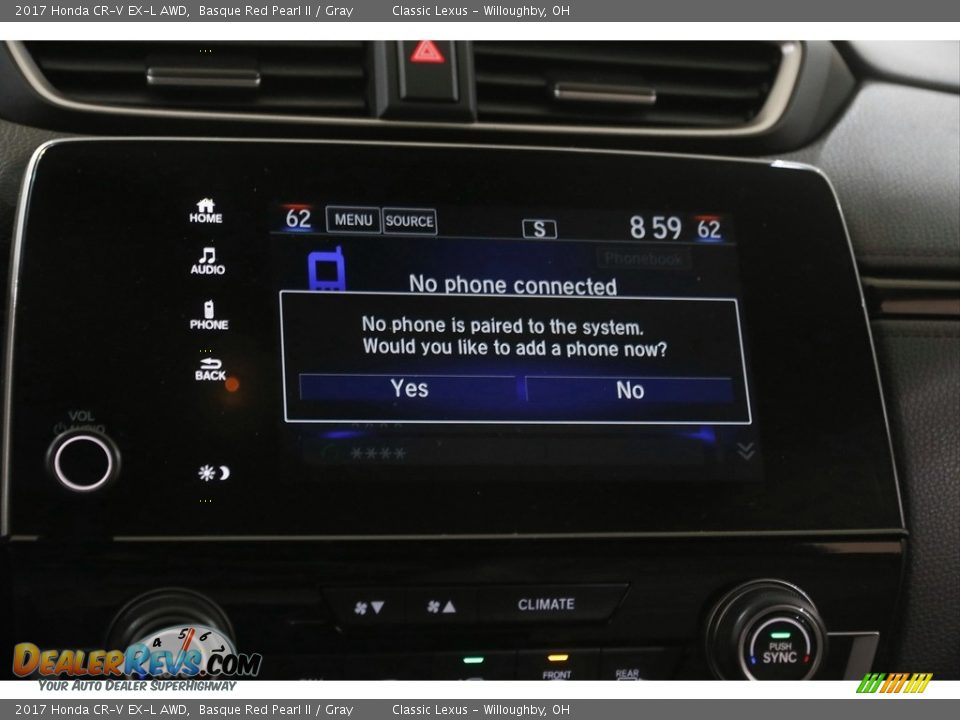 2017 Honda CR-V EX-L AWD Basque Red Pearl II / Gray Photo #11