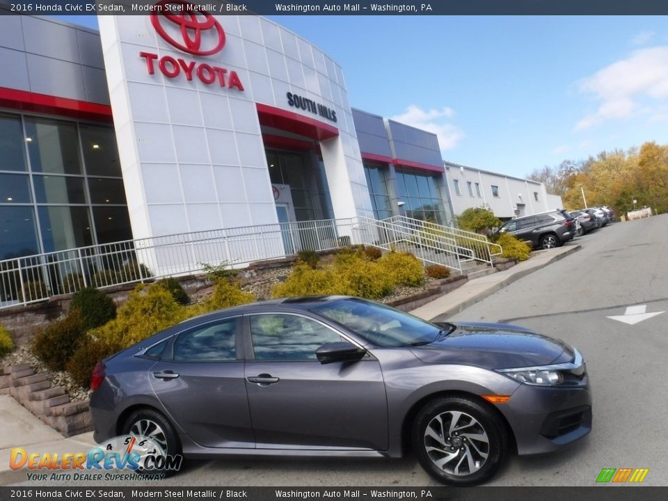 2016 Honda Civic EX Sedan Modern Steel Metallic / Black Photo #2