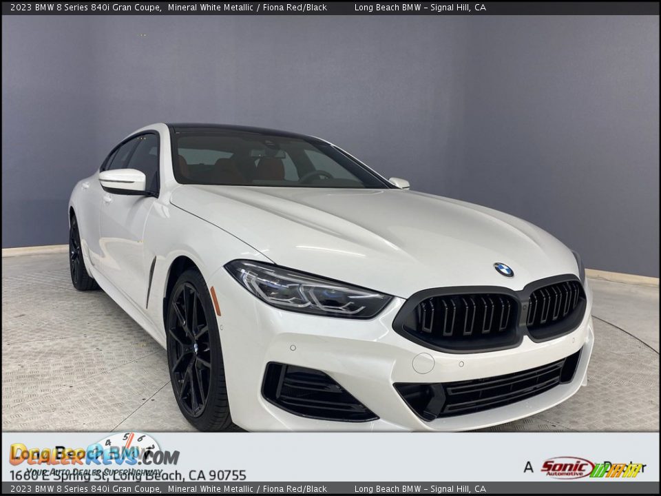 2023 BMW 8 Series 840i Gran Coupe Mineral White Metallic / Fiona Red/Black Photo #1