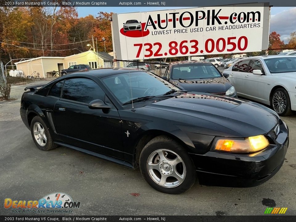 2003 Ford Mustang V6 Coupe Black / Medium Graphite Photo #1