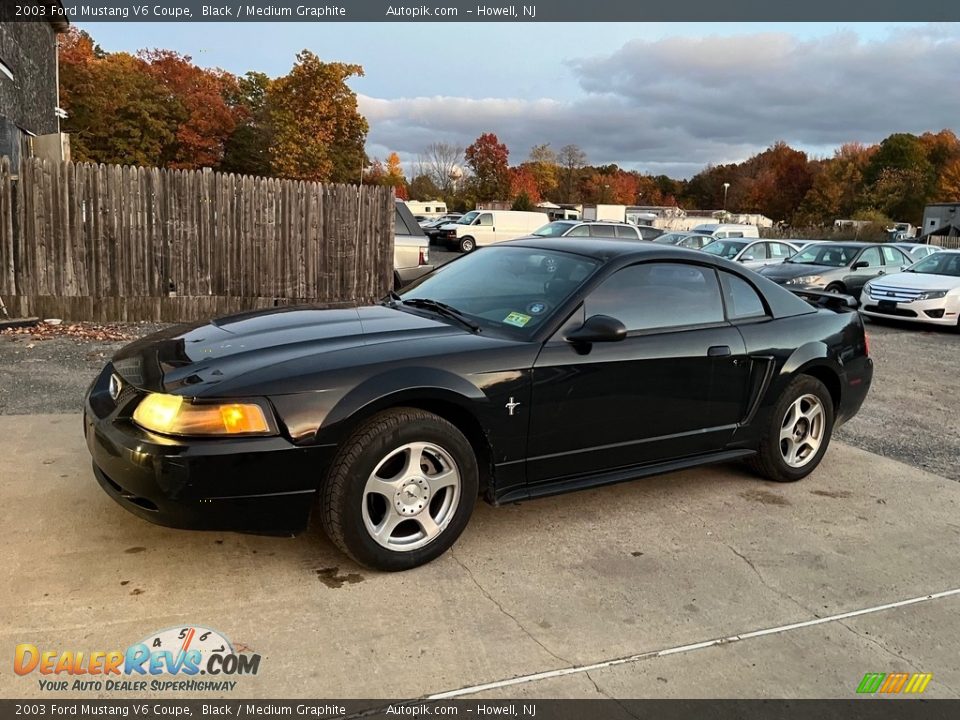 2003 Ford Mustang V6 Coupe Black / Medium Graphite Photo #11