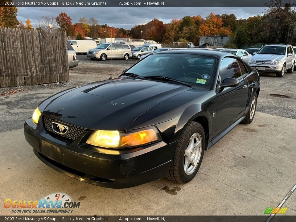 2003 Ford Mustang V6 Coupe Black / Medium Graphite Photo #12