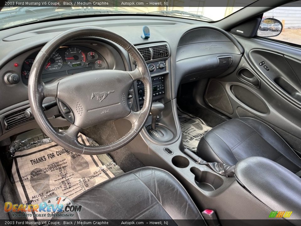 2003 Ford Mustang V6 Coupe Black / Medium Graphite Photo #19