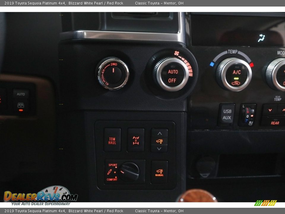 2019 Toyota Sequoia Platinum 4x4 Blizzard White Pearl / Red Rock Photo #14