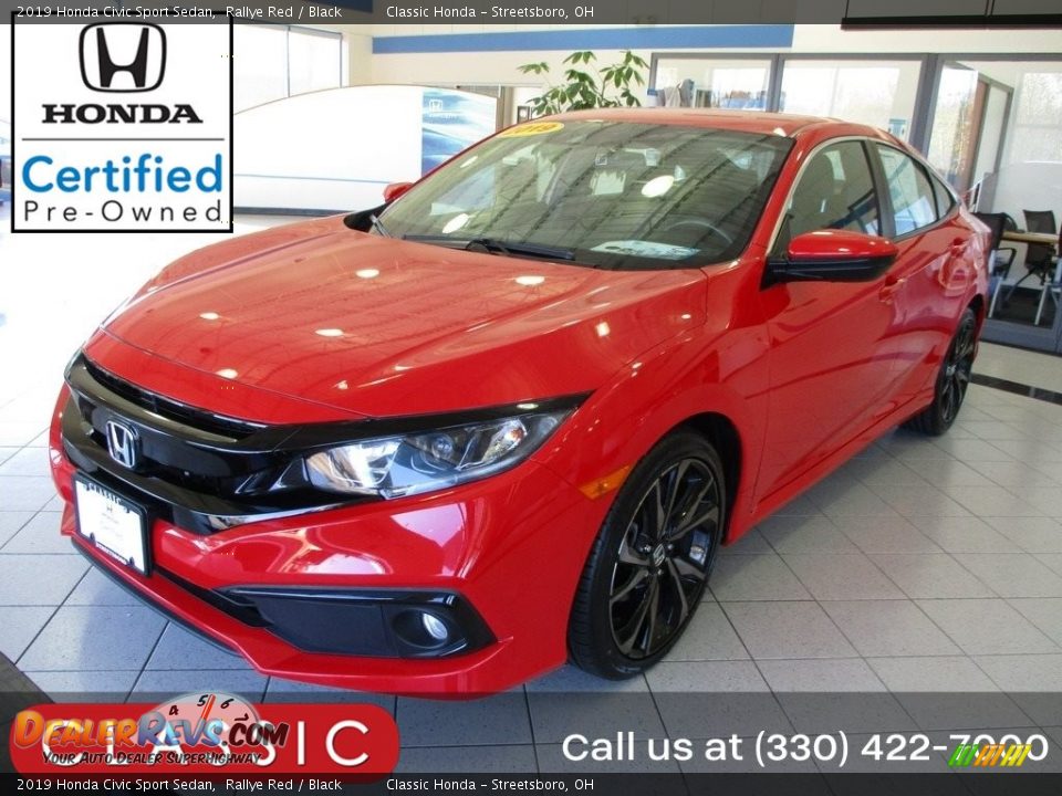 2019 Honda Civic Sport Sedan Rallye Red / Black Photo #1