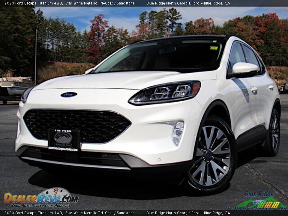 2020 Ford Escape Titanium 4WD Star White Metallic Tri-Coat / Sandstone Photo #1