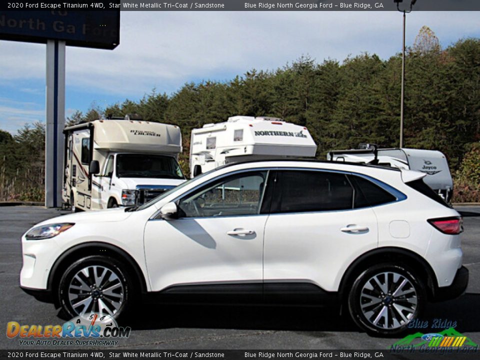 2020 Ford Escape Titanium 4WD Star White Metallic Tri-Coat / Sandstone Photo #2