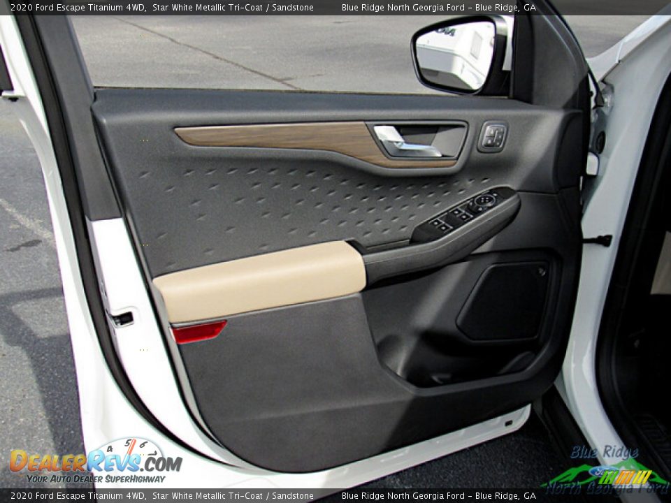 2020 Ford Escape Titanium 4WD Star White Metallic Tri-Coat / Sandstone Photo #10