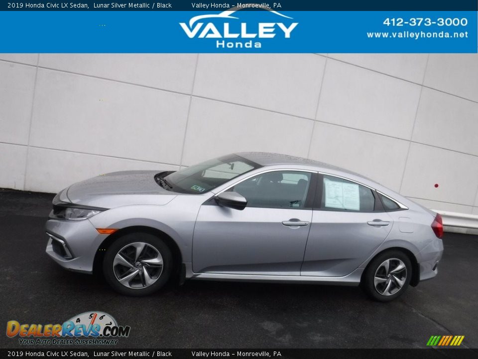 2019 Honda Civic LX Sedan Lunar Silver Metallic / Black Photo #2